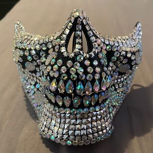 Rhinestone skull mask